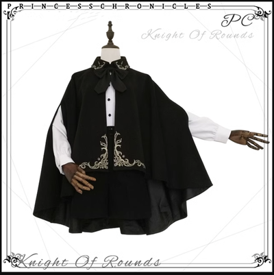 Princess Chronicles~Medieval Prince Embroidered Ouji Cape S black cape 
