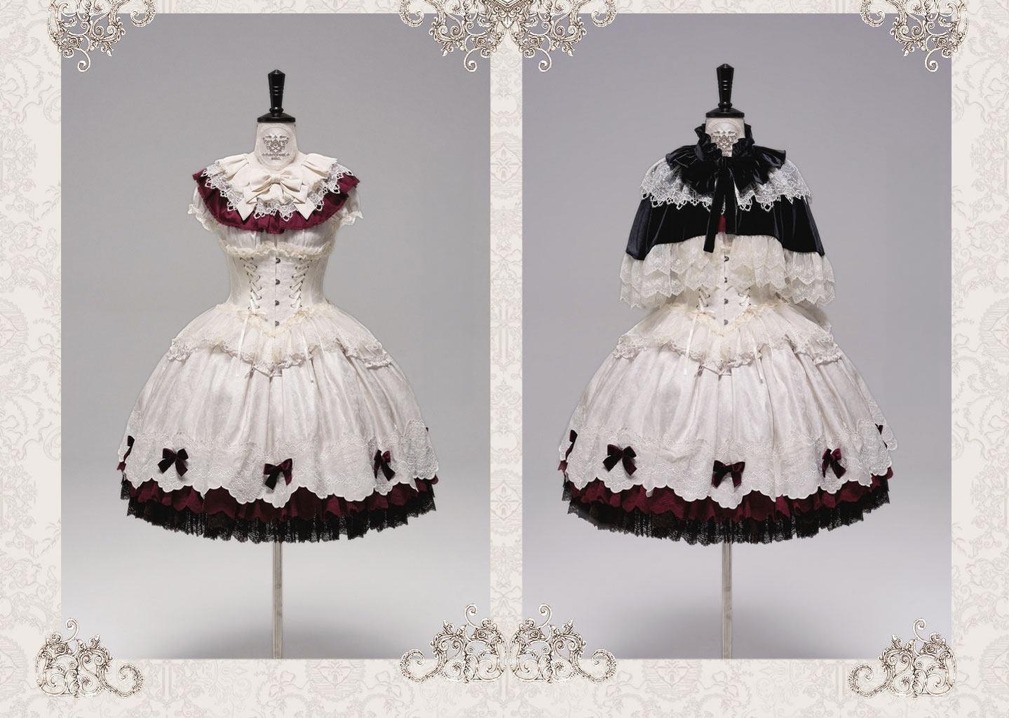 Clockwork Doll - Gothic Lolita Printed Dress, Lace & Bows 45186:839425