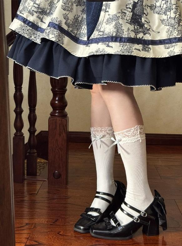 MODO~Magic Search~Sweet Lolita Shoes with Square Toe and Chunky Heel