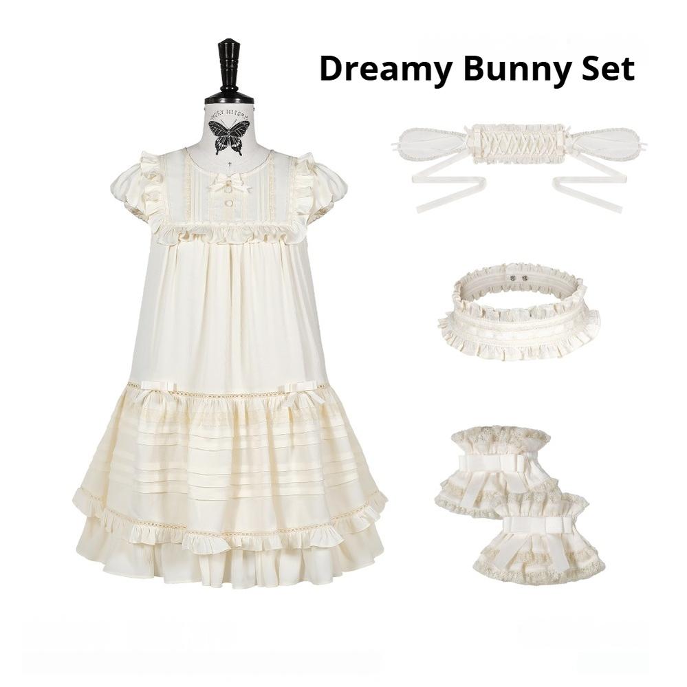 Kuroya~Dreamcatcher~Twin Lolita OP Set Bunny & Kitty Inspired Dress Suit (L M S XL) 42987:761338