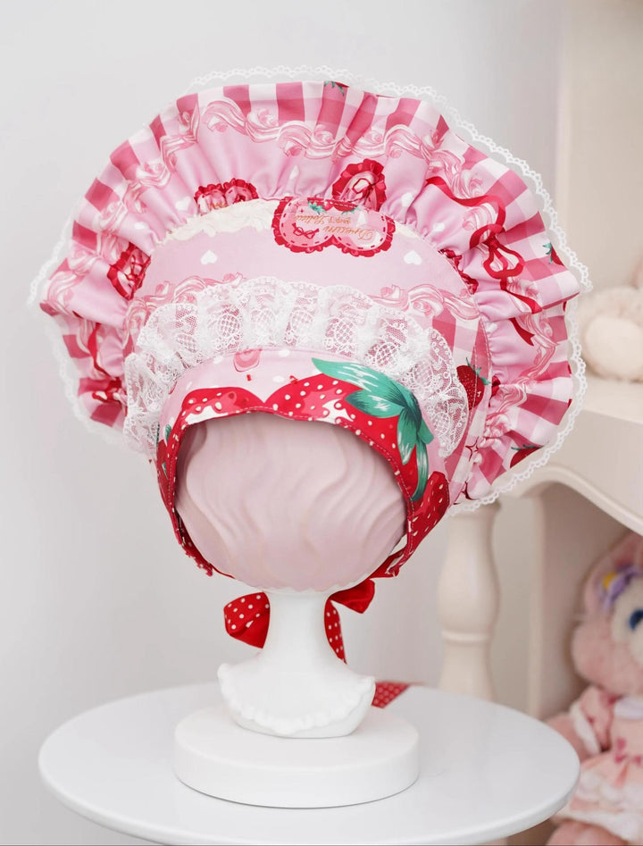 Mengfuzi~Strawberry~Sweet Lolita BNT Strawberry Print Detachable Sleeves