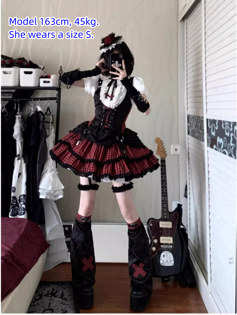 Xiaoxin~Rebel Sweetheart American College Sweet and Spicy Set Idol Lolita Dress   