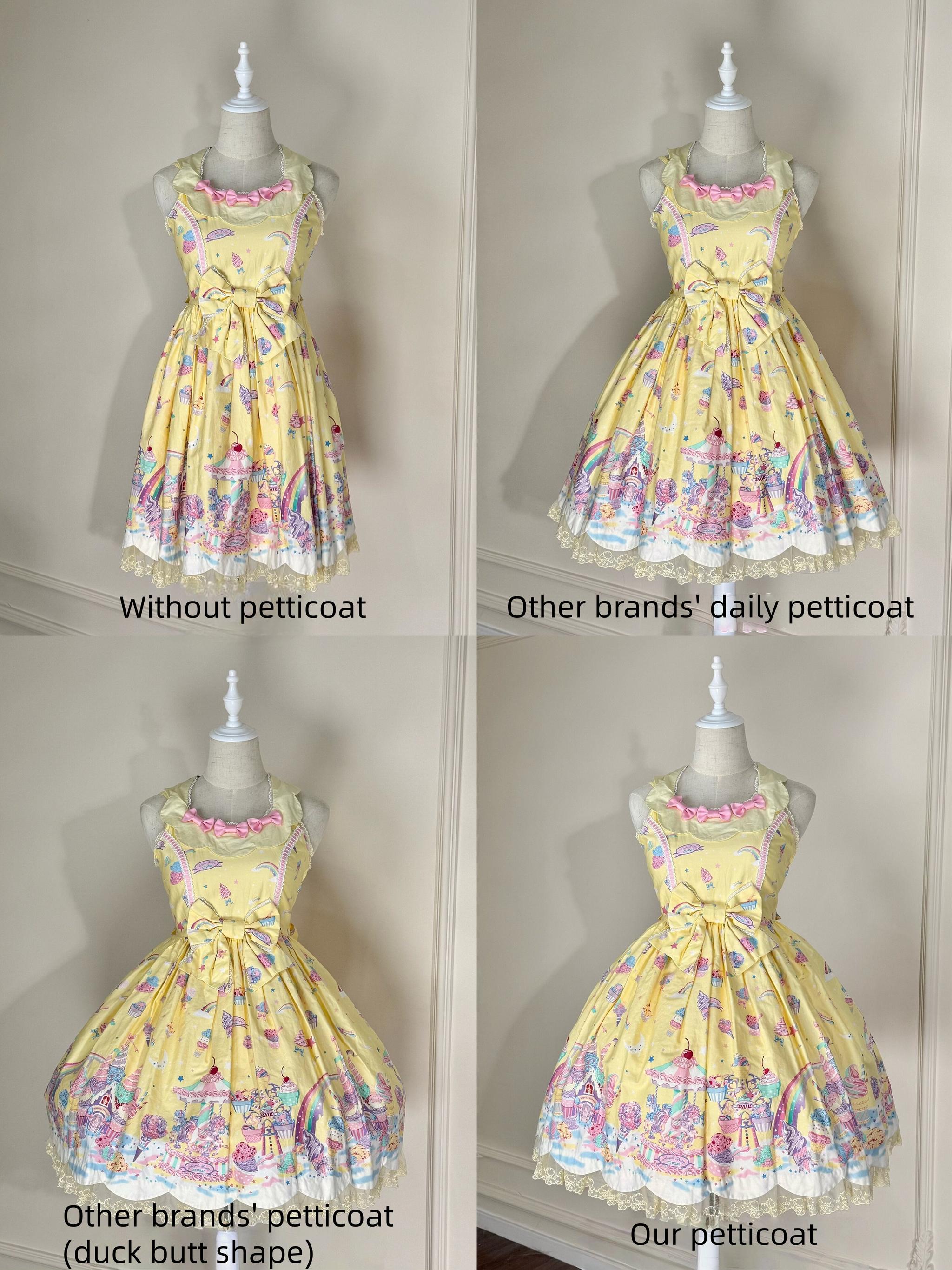 Tata Bath Puff - Bell-Shaped Super Puffy Lolita Petticoat, Adjustable Waist