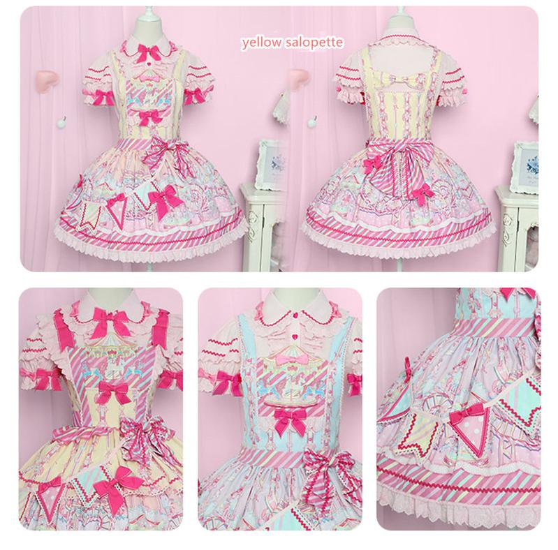 (Buyforme)Letters from Unknown Star~Candy Park Salopette Sweet Lolita Jumper Dress Set 29486:346572