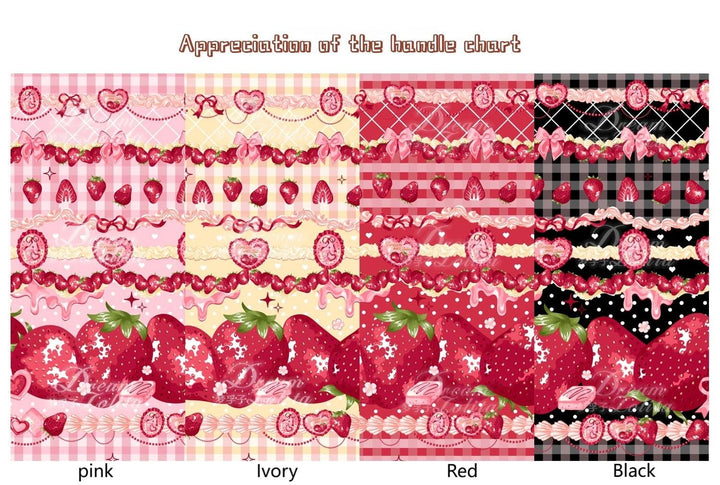 Mengfuzi~Strawberry~Sweet Lolita OP and JSK with Strawberry Print