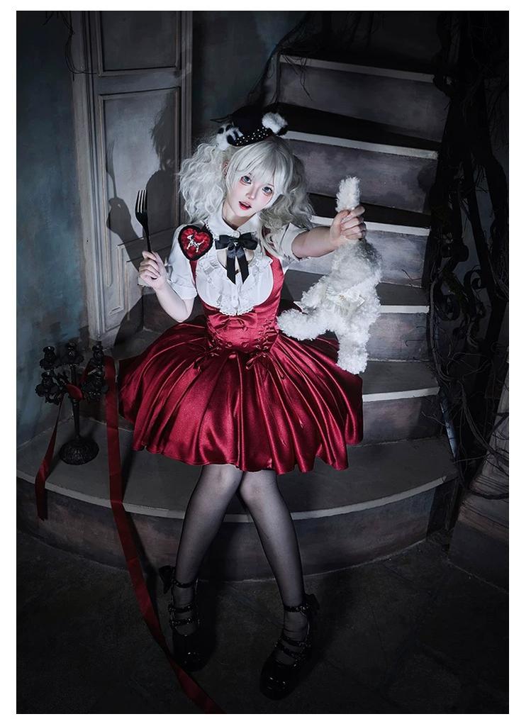Dalmatian - Gothic Lolita Bust-supporting JSK Dress, High-low Hem 45605:855134