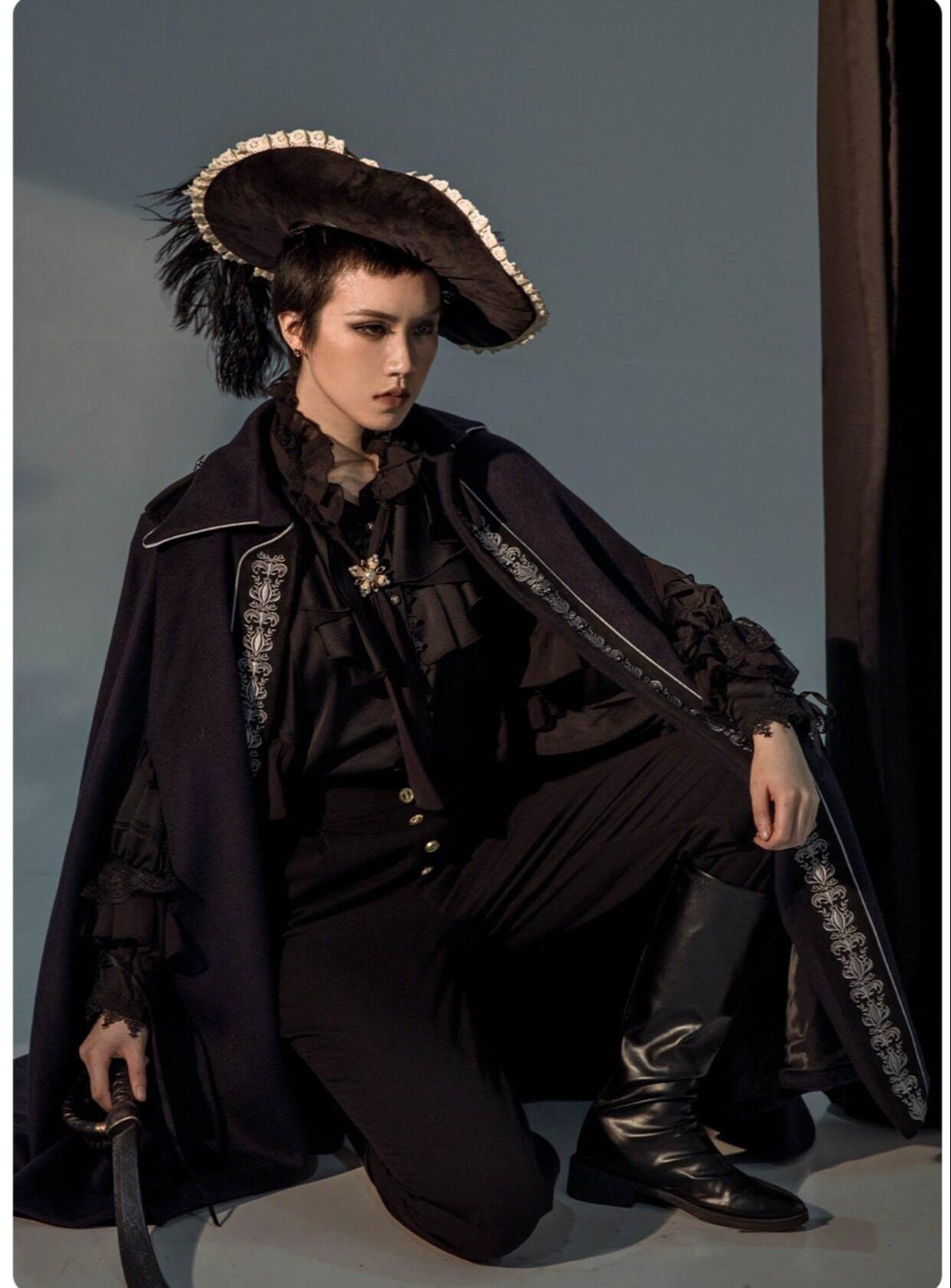 Dragon Bone Cemetery - Gothic Lolita Batwing Sleeves Blouse 13668:840176