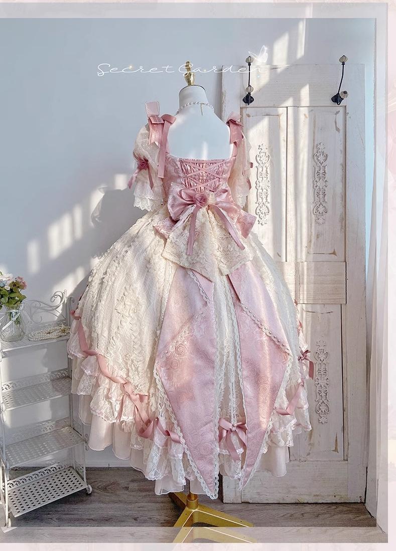 MieYe - Diana Rose - Bridal Lolita Dress Short Wedding OP with Accessories 41638:709212