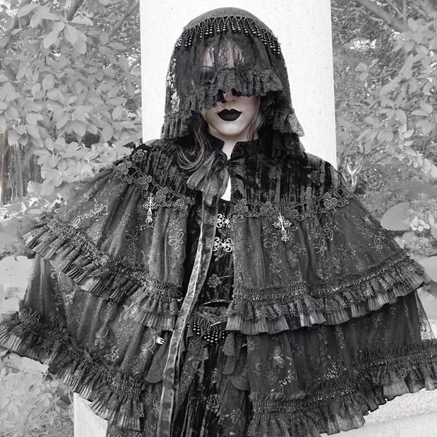 Blood Supply - Misty - Gothic Lolita Halloween Black Lace Veil