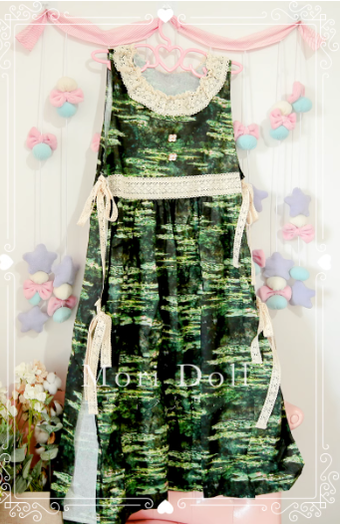 Mori Doll~Mori Style Apron~Daily Lolita Colorful Patterns Apron Dress free size oil painting print 