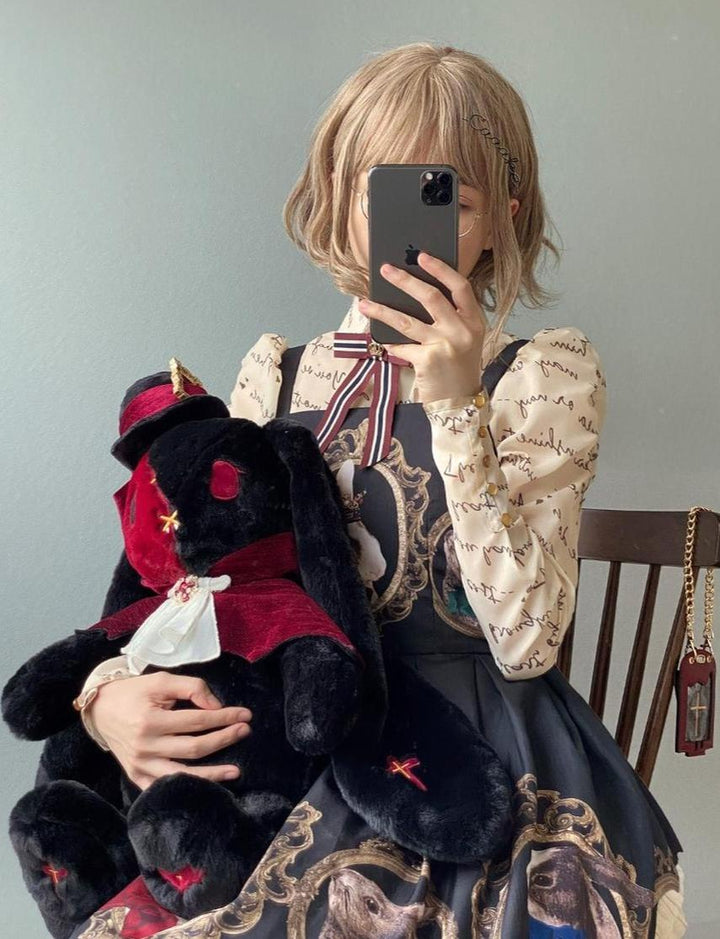 RosyDream~Kawaii Lolita Bunny Doll Bag Plush Doll with a Skeleton