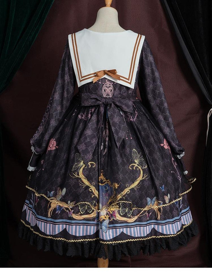 OCELOT~Classic Lolita OP Sailor Collar Elegant Lolita Dress   