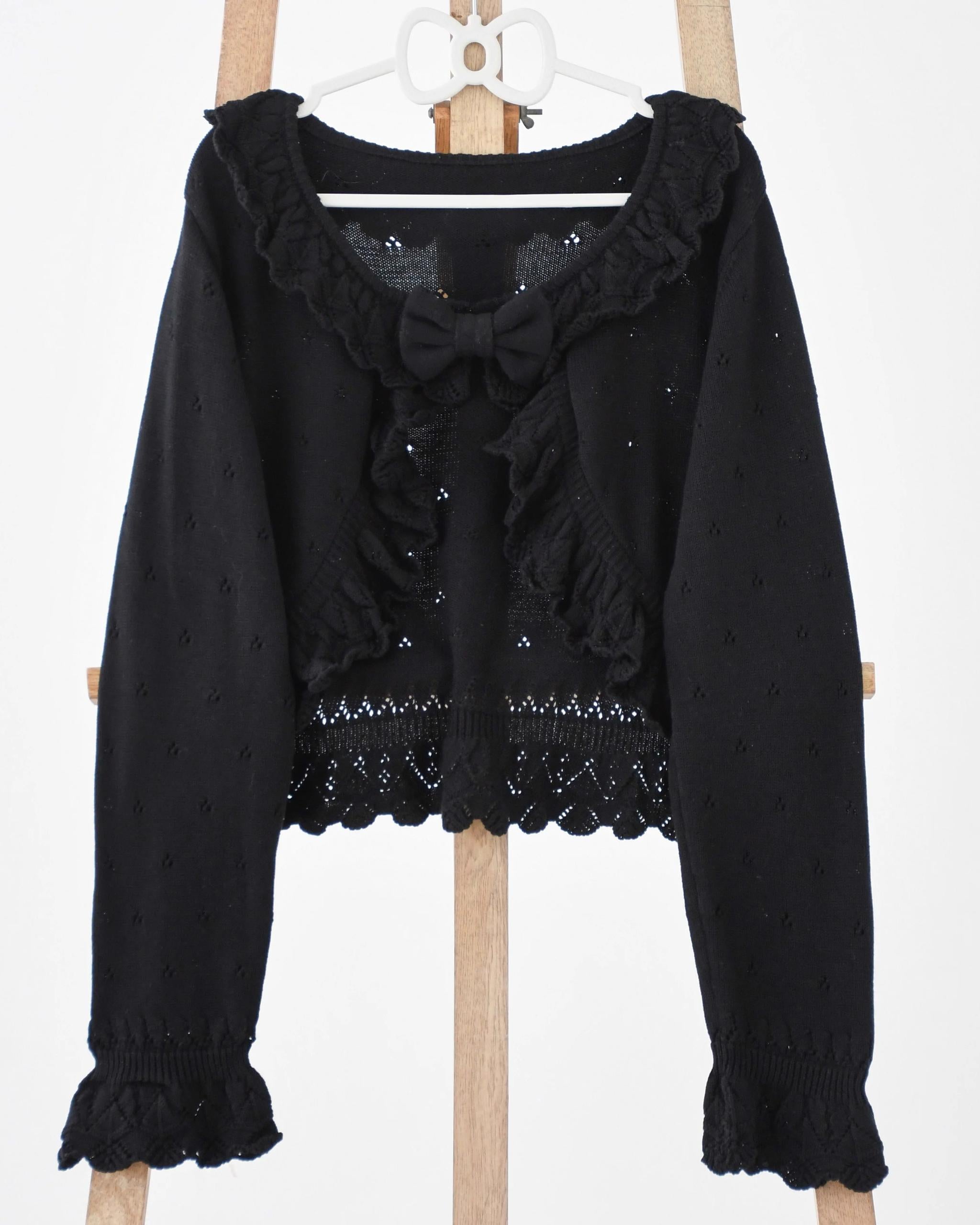 MIST - Nainai - Vintage Lolita Knitted Cardigan Black S