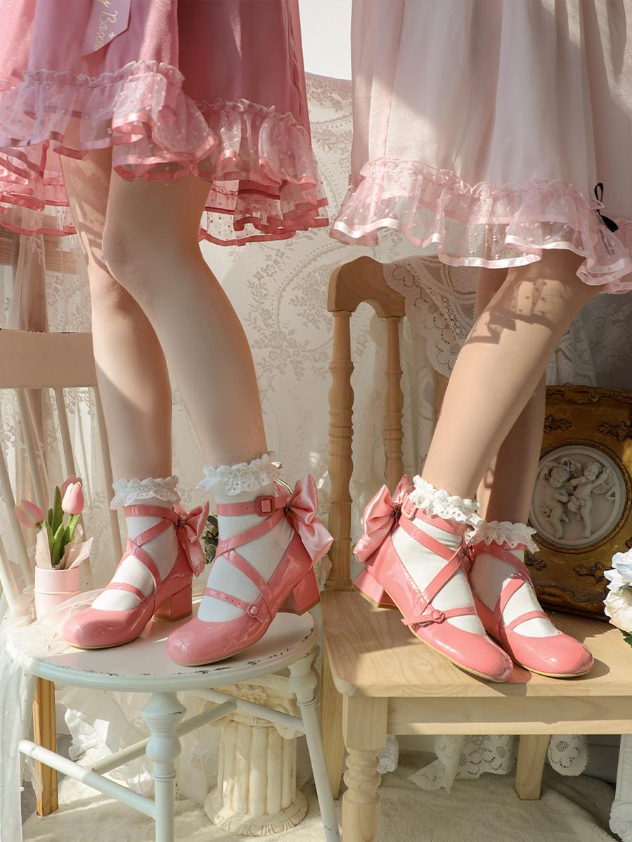 MODO~Follow in the Moonlight~Sweet Lolita Round Toe Shoes with Large Bow