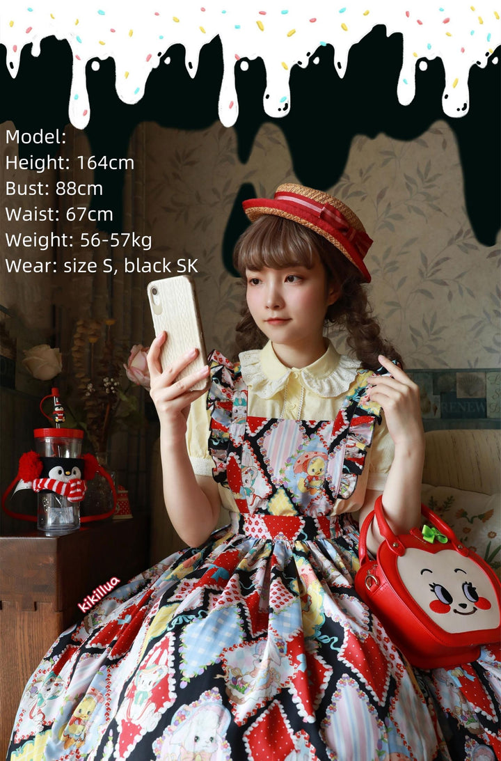 Southern Cross~Showa Kaleidoscope~Sweet Lolita OP SK and JSK with Rabbit Print 42127:727875