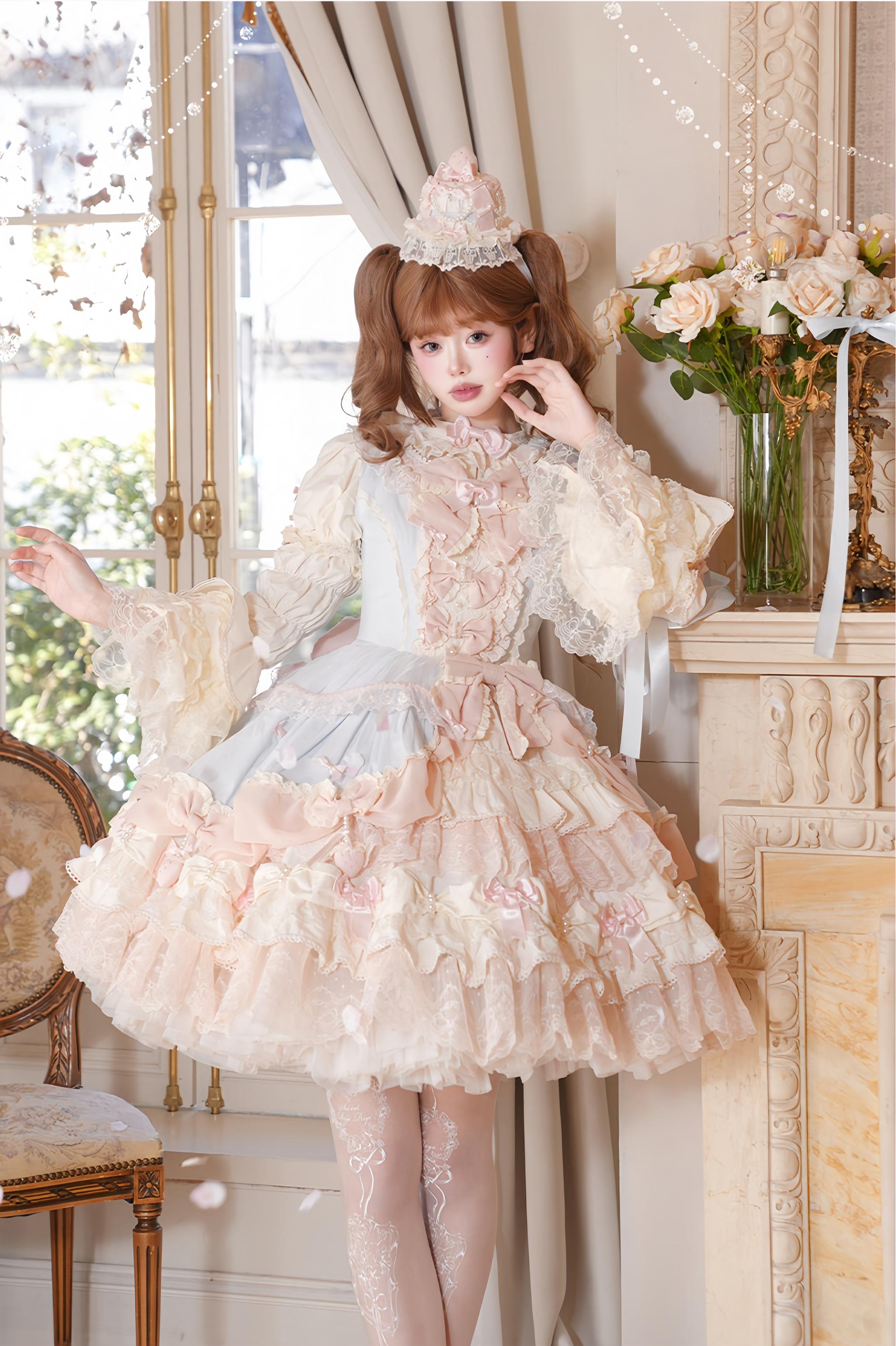 Strawberry Ribbon - Sweet Lolita Wedding Dress, Side Opening (2XL L M S XL) 44910:827549