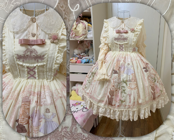 3 Puppets~Elegant Lolita Bear Embroidery Mutton Sleeve Blouse   