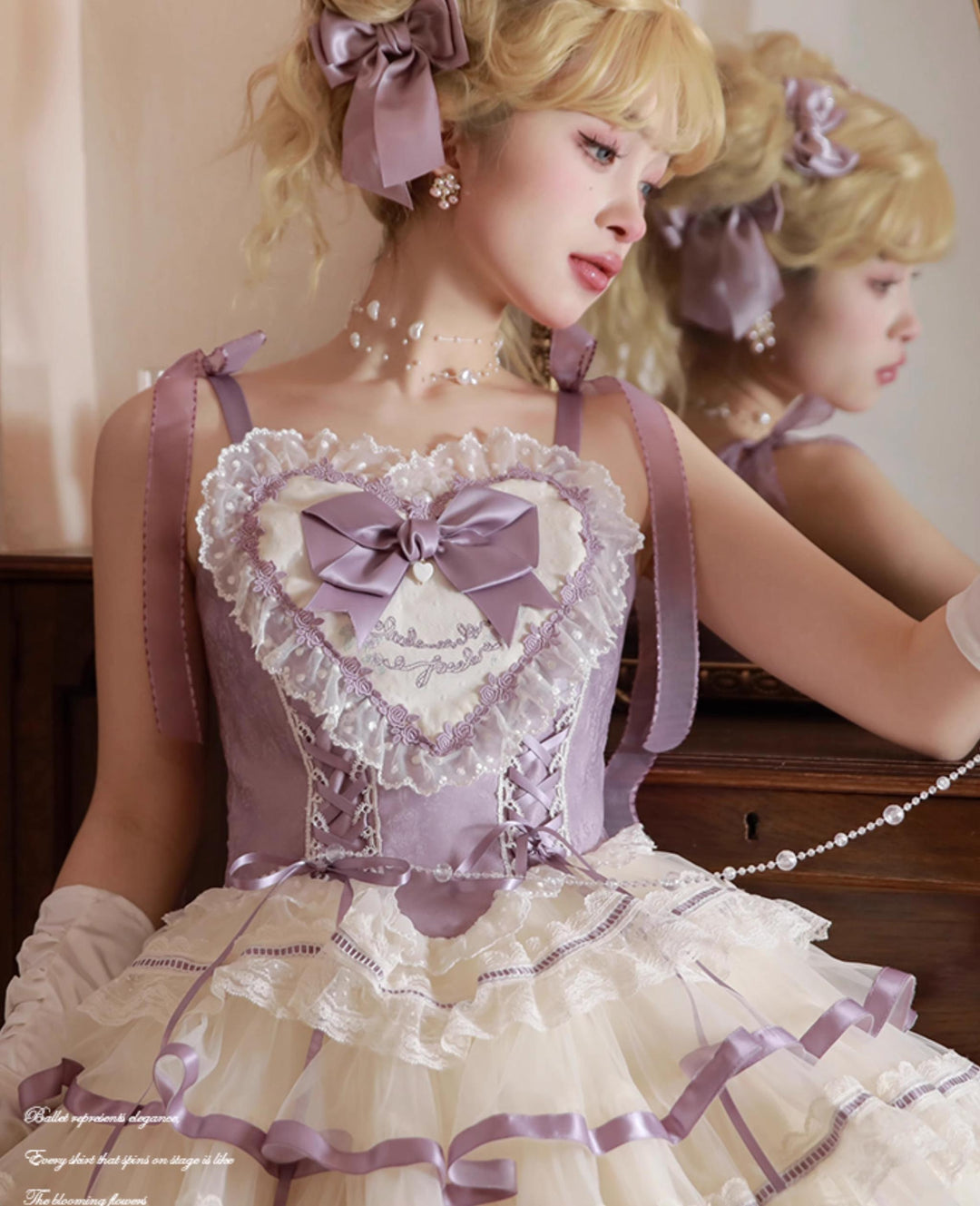 Flower and Pearl Box~Silk Ballet~Wedding Lolita JSK Dress Princess Bridal Dress 34050:442686