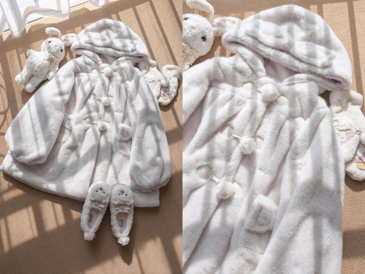 MIST~Cream Cheese~Winter Kawaii Lolita Overcoat Thickened Hooded Loose Outwear