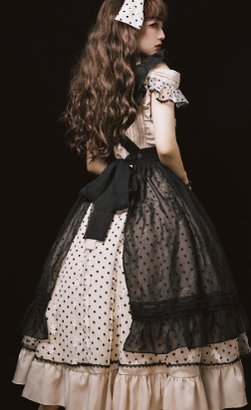 CR Cat Romance~Coconut Milk Boo Boo~Elegant Lolita Polka Dot OP   