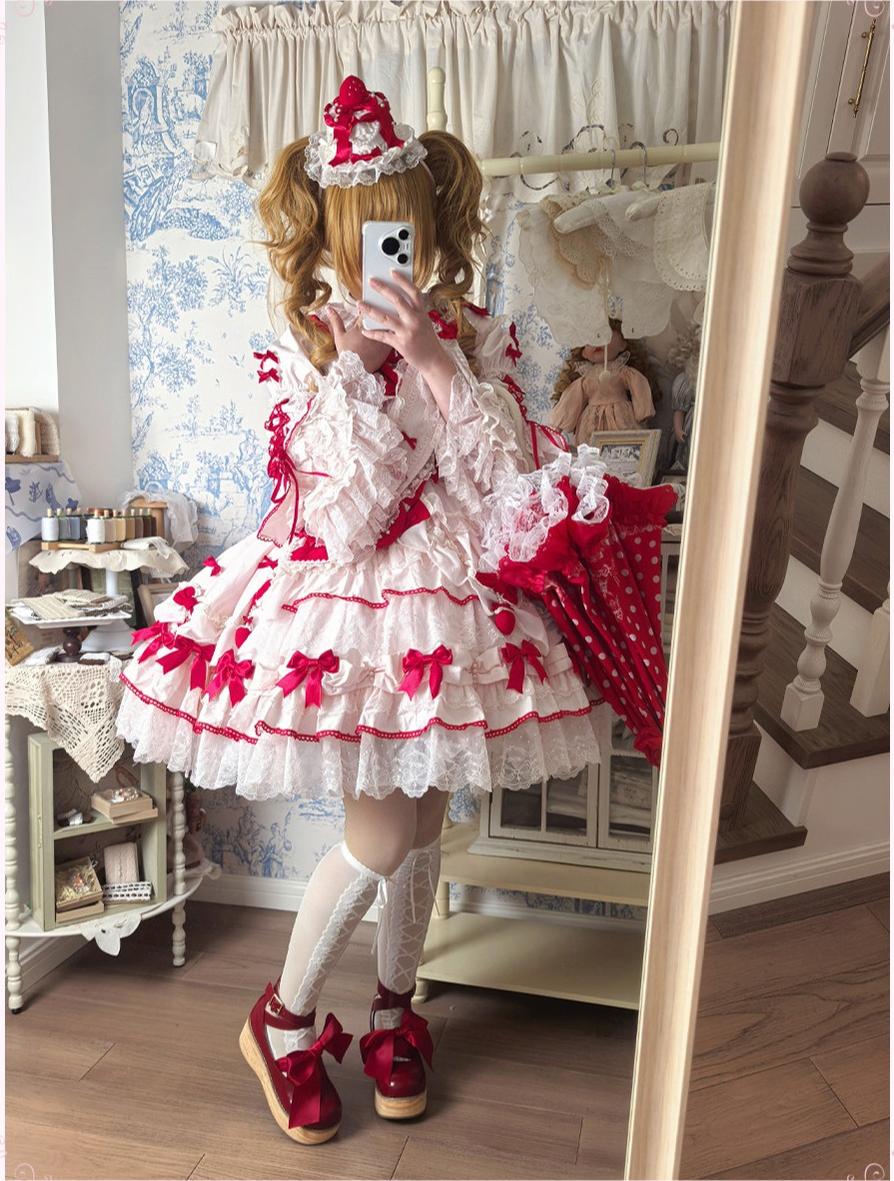 Strawberry Ribbon - Sweet Lolita Wedding Dress, Side Opening 44910:827518