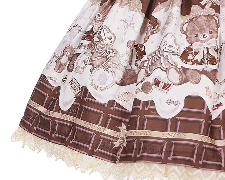 To Alice~Dear Dolls~Sweet Lolita Salopette Bear Print Dress