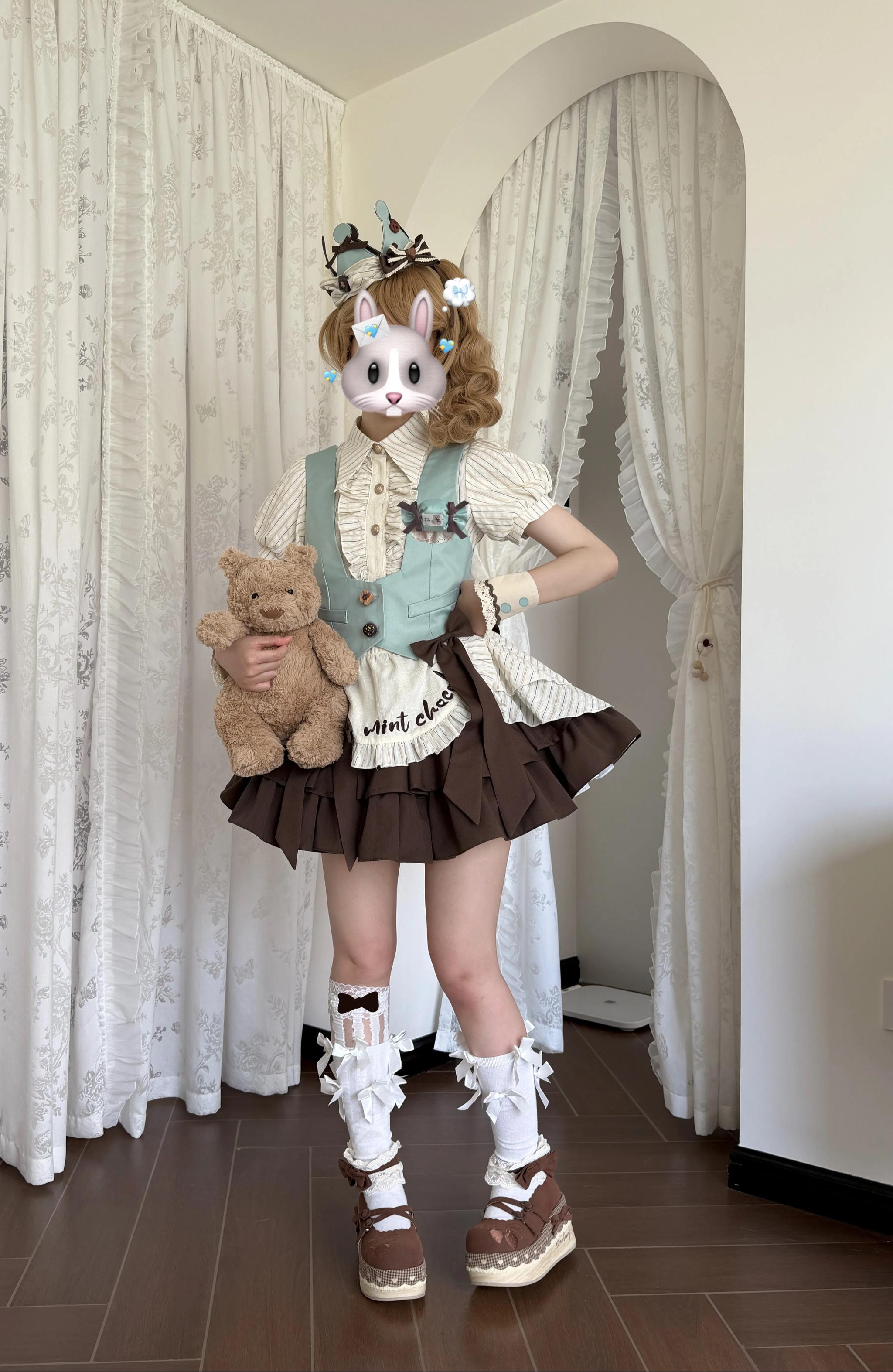 Dream Volley - Mint Chocolate Ouji Lolita Shorts or Skirt Set 45783:862340
