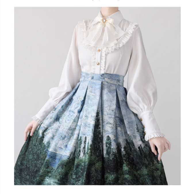 Time Memory - Elegant Lolita Slim Fit Mutton Sleeve Blouse 16422:216480