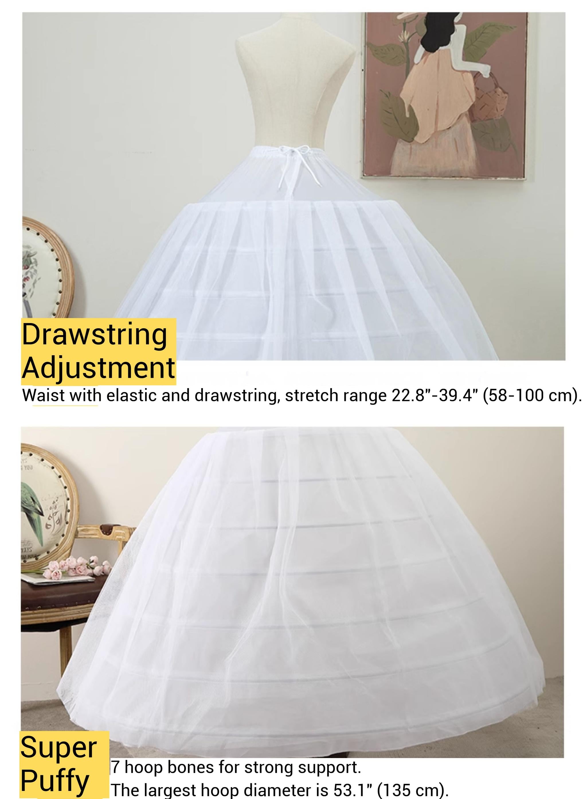 Manyiluo - Wedding Lolita High Volume Long Petticoat | 44.1" (112 CM)