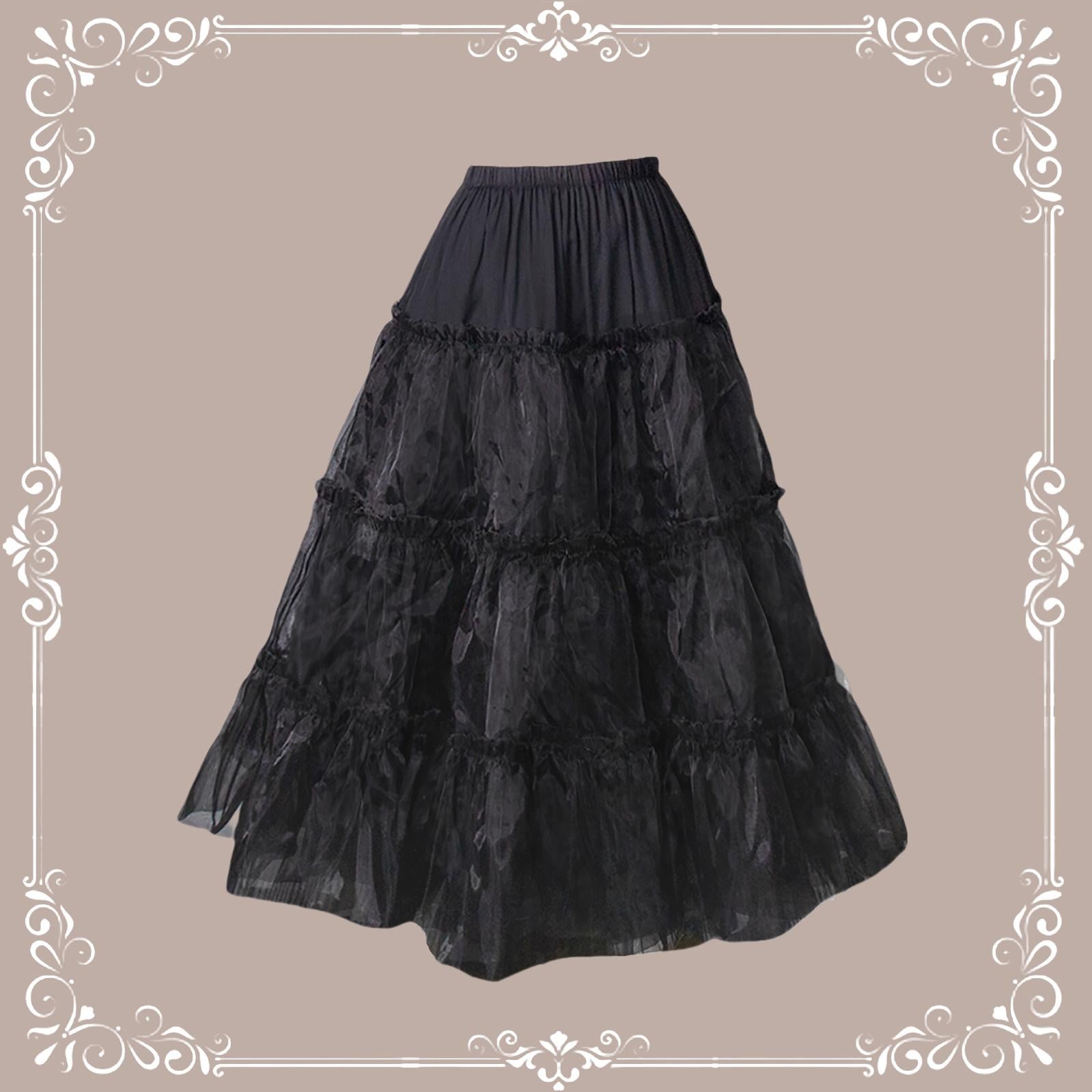 Aurora&Ariel - Long Dailywear A-Line Lolita Petticoat | 30.7" (78 cm), Cotton Lining