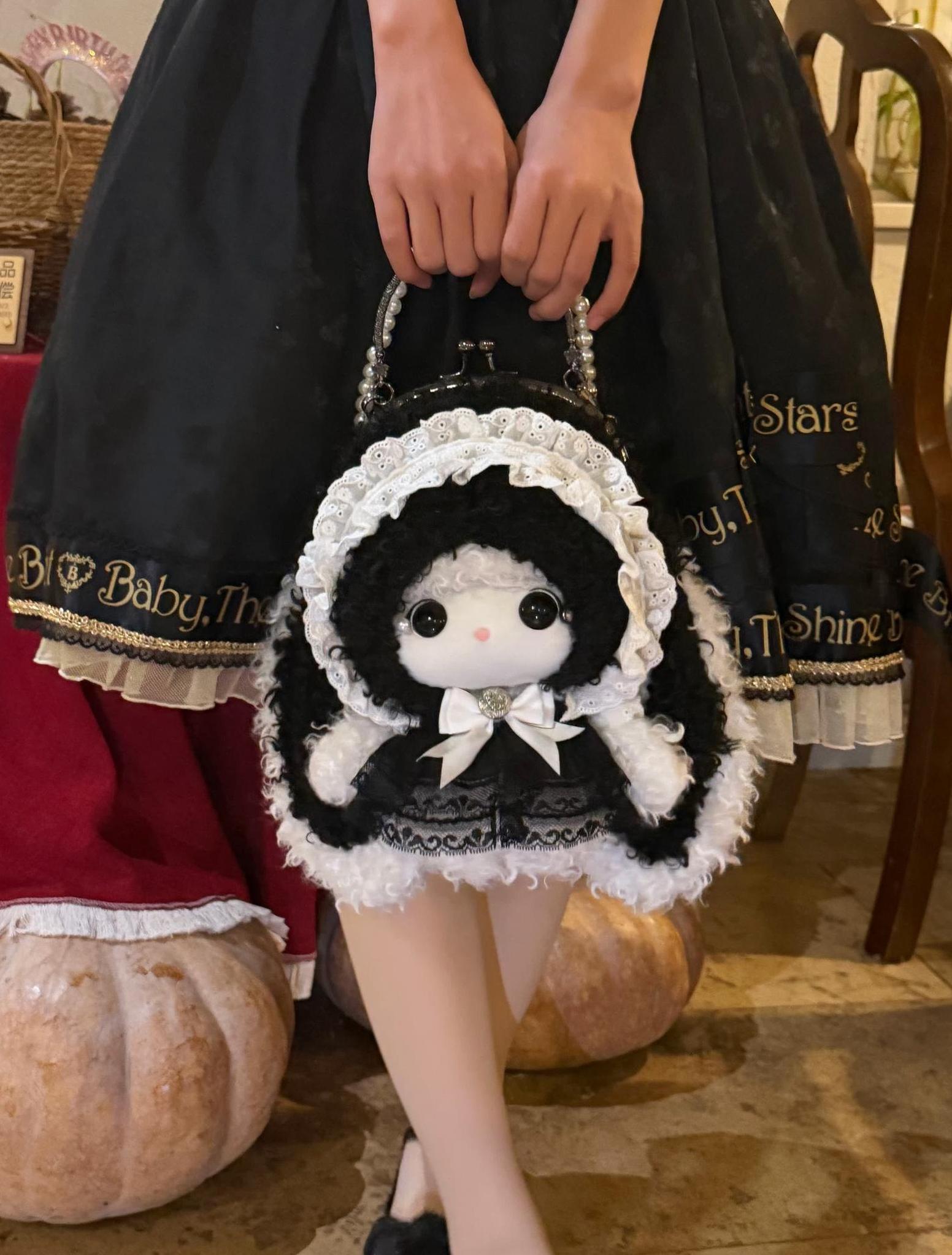 Kawaii Lolita Kiss Lock Plush Doll Bag