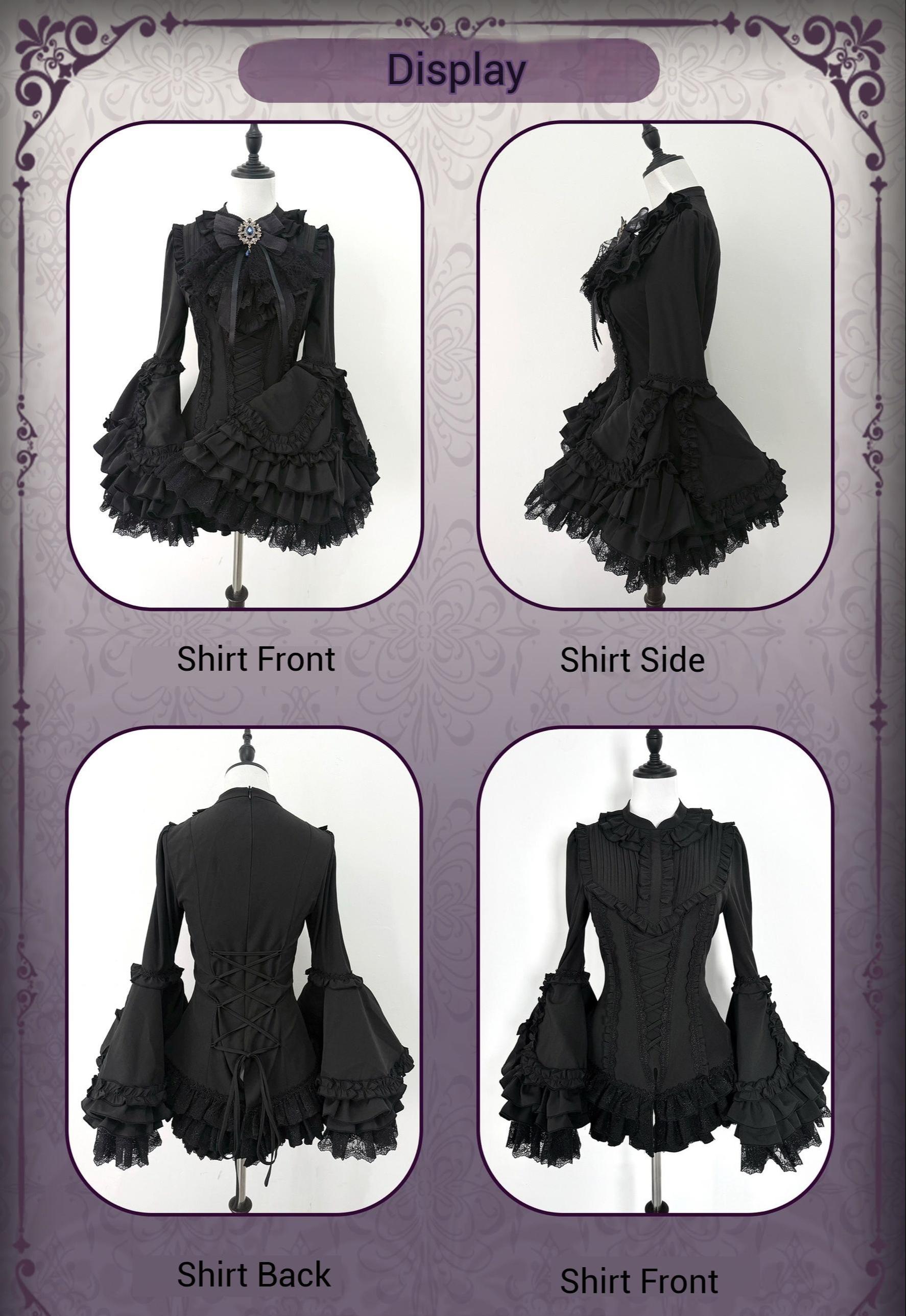 The Original Witch - Phoenix - Gothic Lolita Skirt & Shirt & Jabot For Halloween Festival Shirt Only S