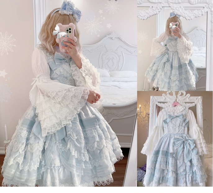 Plum Tree - Liliya's Secrets - Cotton Lolita Shirt Princess Sleeve Gorgeous Lolita Blouse