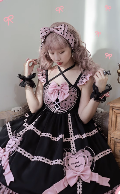 Half Sweet Lolita~Sweet Lolita Sleeveless Satin Dress   
