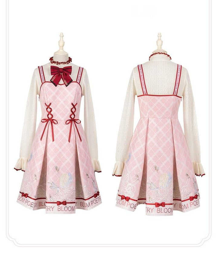 Nikki Tomorrow~Poetic Bloom~Pink Sweet Lolita JSK Dress and Sweater 42000:723788