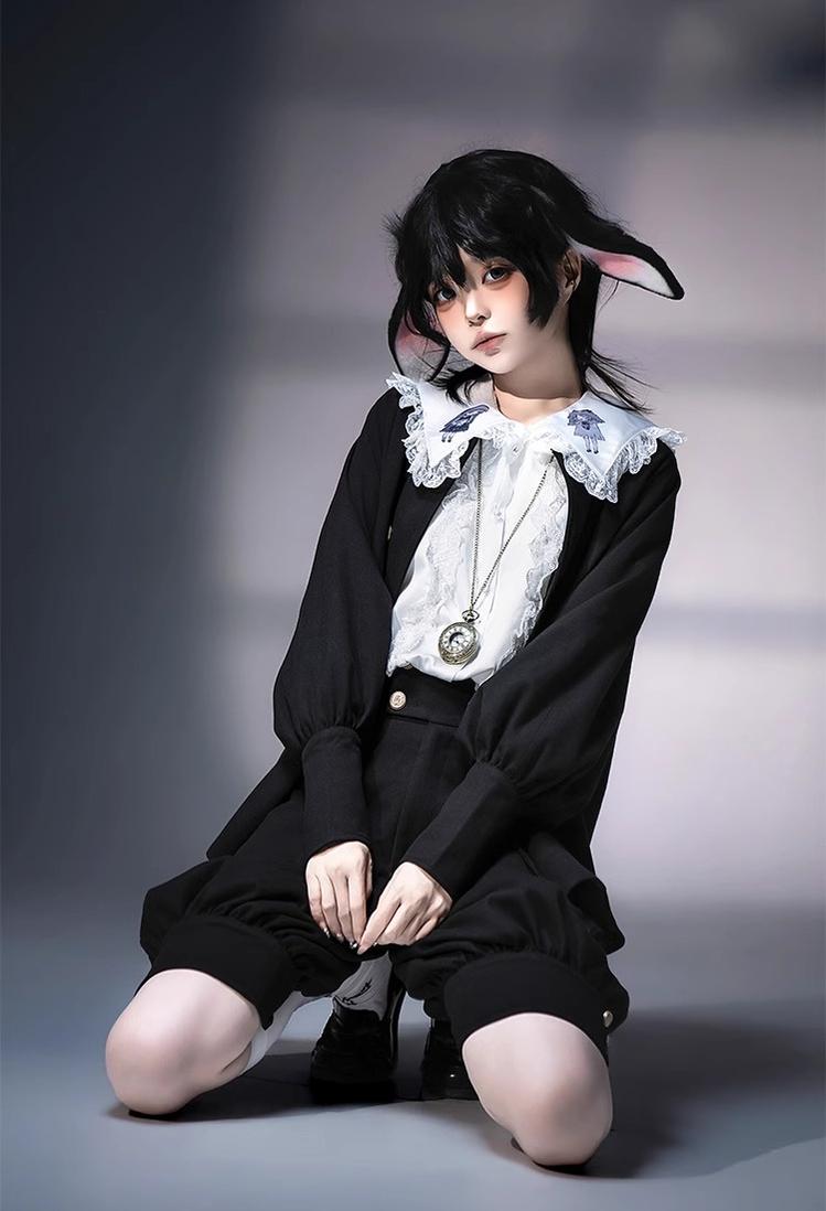 CastleToo~Timer Bunny~Ouji Lolita Shorts Suit Prince Cape and Shirt