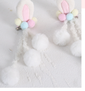 Xiaogui~Sweet Lolita Powderblue Rabbit Ears Hair Pin   