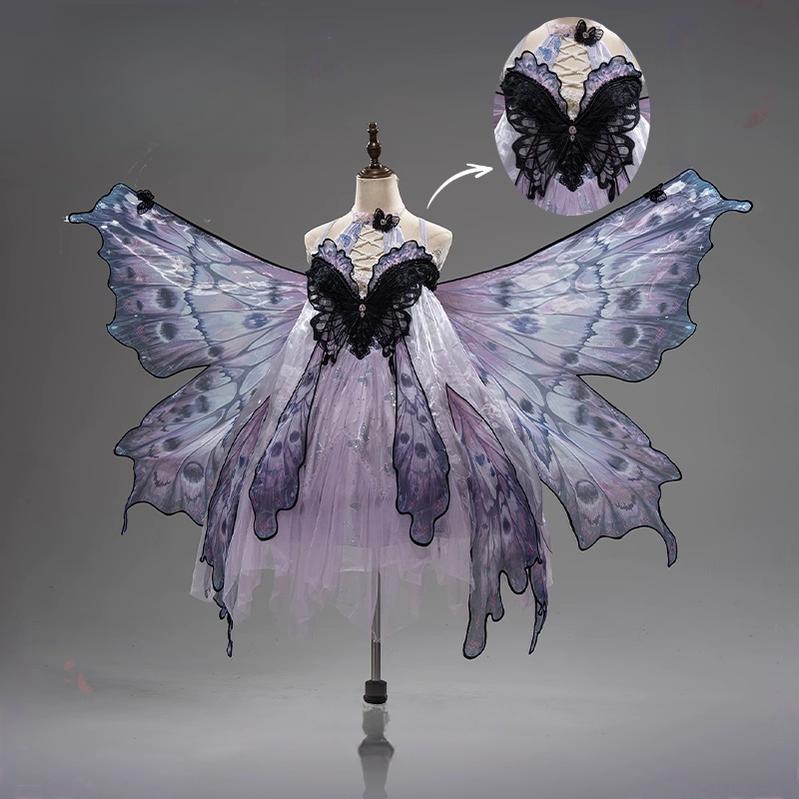 Urtto - Dead Leaf Butterfly - Chiffon Gothic Lolita JSK, Irregular Tiered Skirt (L M S XL) 44352:804283