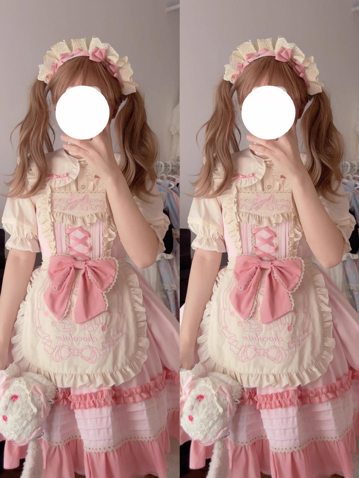 Sugar Girl~Sweet Layered Cake~Sweet Lolita JSK with Detachable Apron