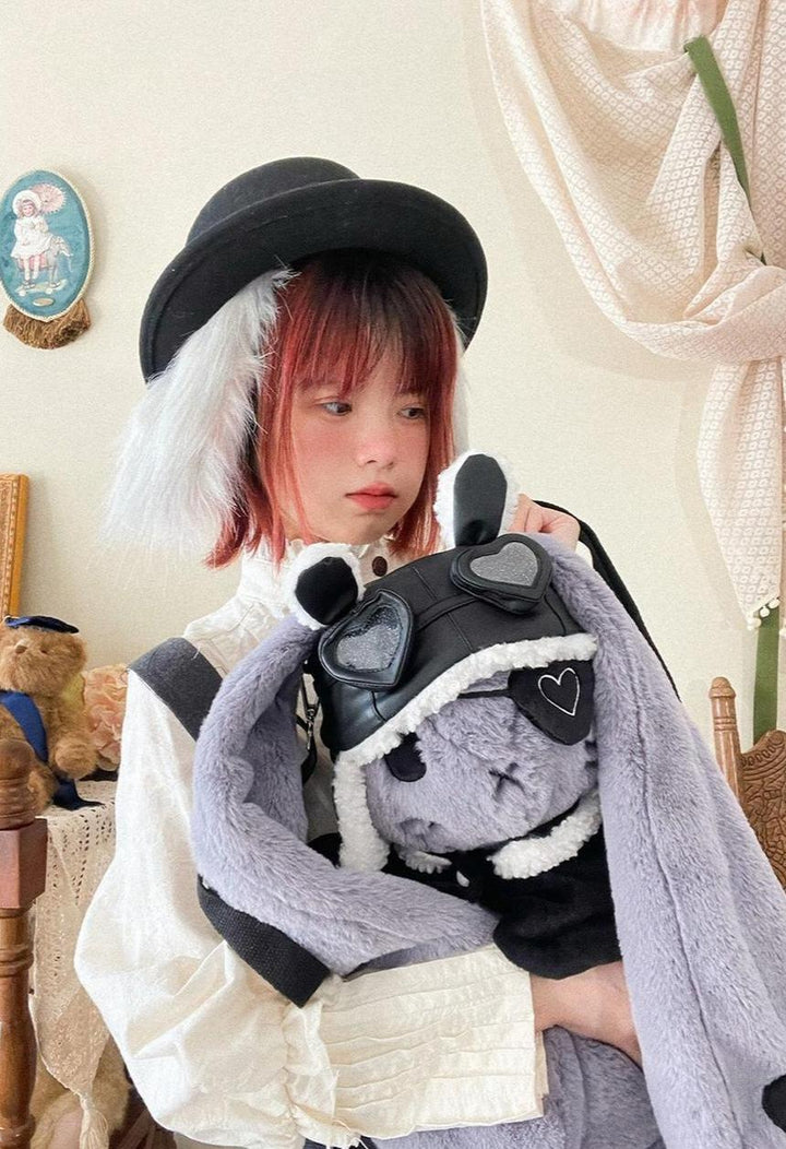 RosyDream~Kawaii Lolita Bunny Doll Bag Plush Doll with a Skeleton