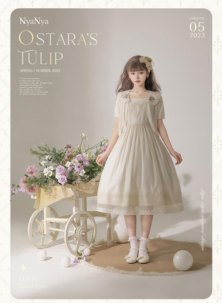 NyaNya - OSTARA'S TULIP - Peter Pan Collar Lolita Cardigan, Tulip Embroidery