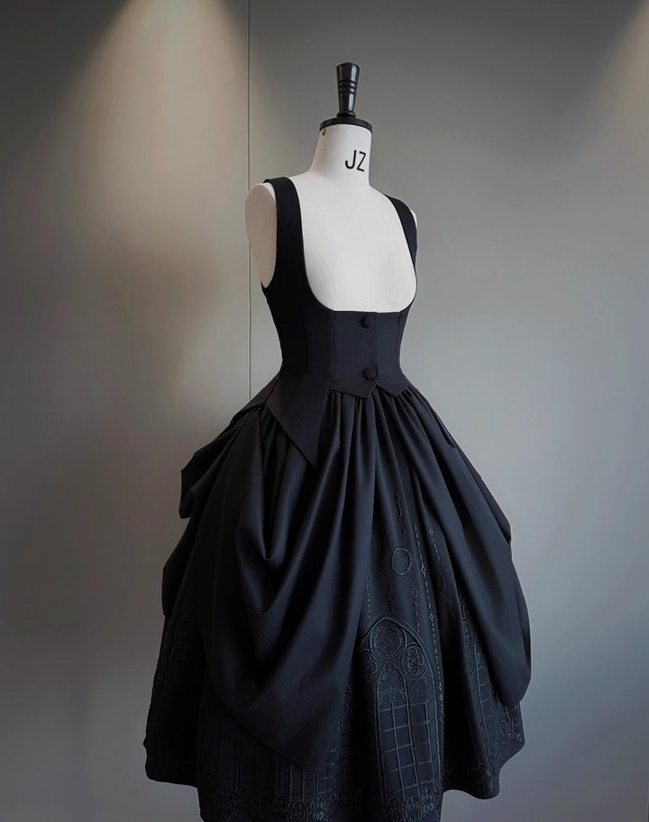 Susin Lolita~Normandy~Gothic Lolita Bust-Supporting JSK Nun Lolita OP Dress (L M S XL) 41698:716732