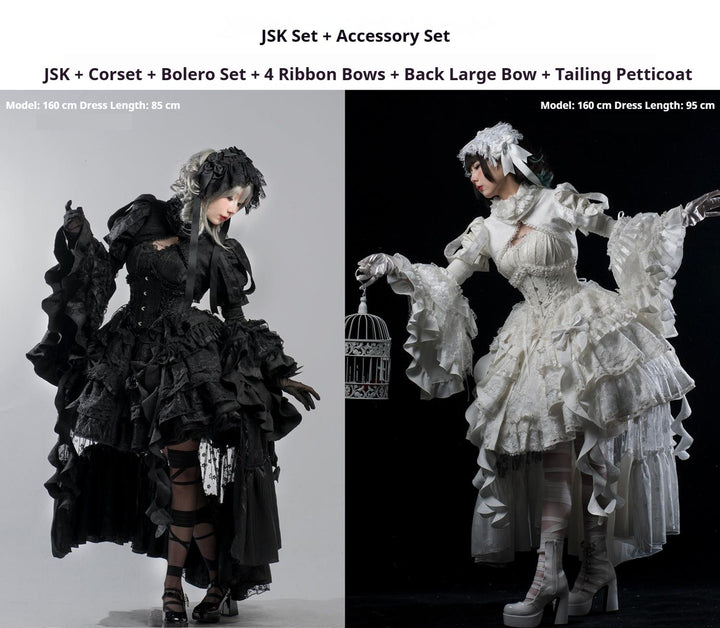 Smoothy~Caliburn~Gothic Lolita JSK Dress with Bolero with Detachable Sleeves