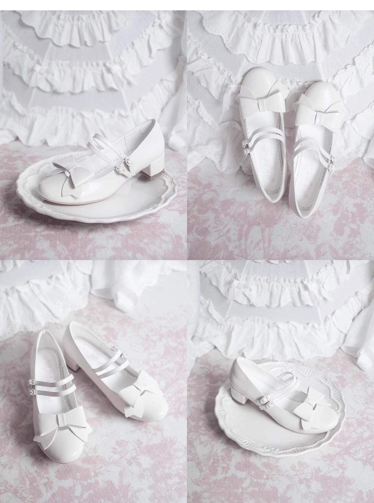 MODO - Apple Candy - Pointed Toe Lolita Shoes, Low Block Heel