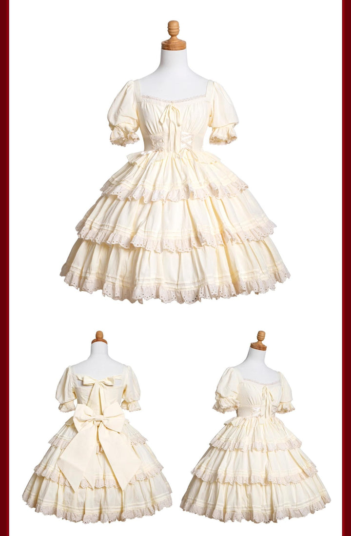 MEEKWIND~Miss Flora~Cotton Sweet Lolita Dress Set Doll-like OP and JSK