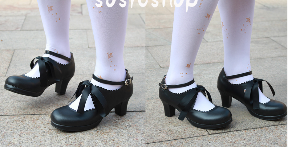 Sosic~Qing Mengnuo~Elegant Lolita Satin  High Heel Handmade Shoes   