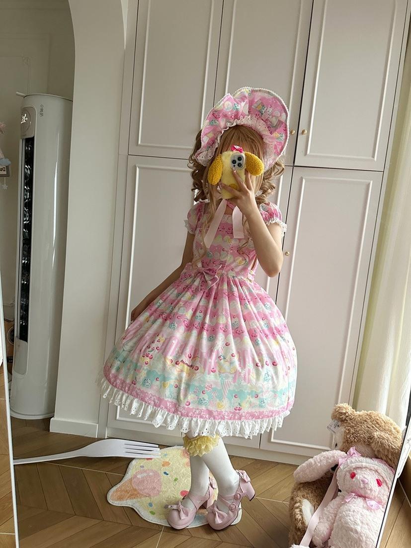 Lamp Flower Lolita~Summer Dream Ice Cream~Sweet Lolita OP Dress