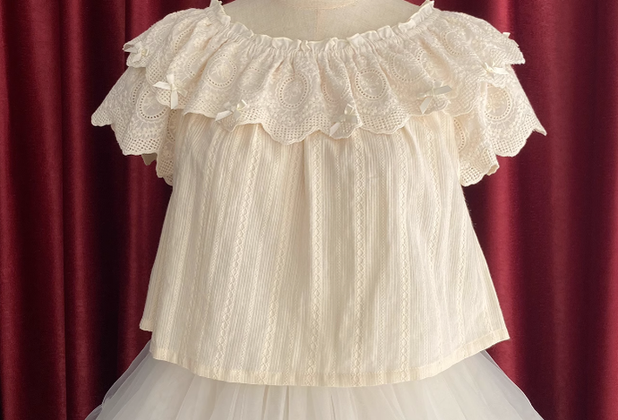 Little Dipper~Daily Lolita Solid Color Dress Set Multicolors S light apricot short sleeve shirt 