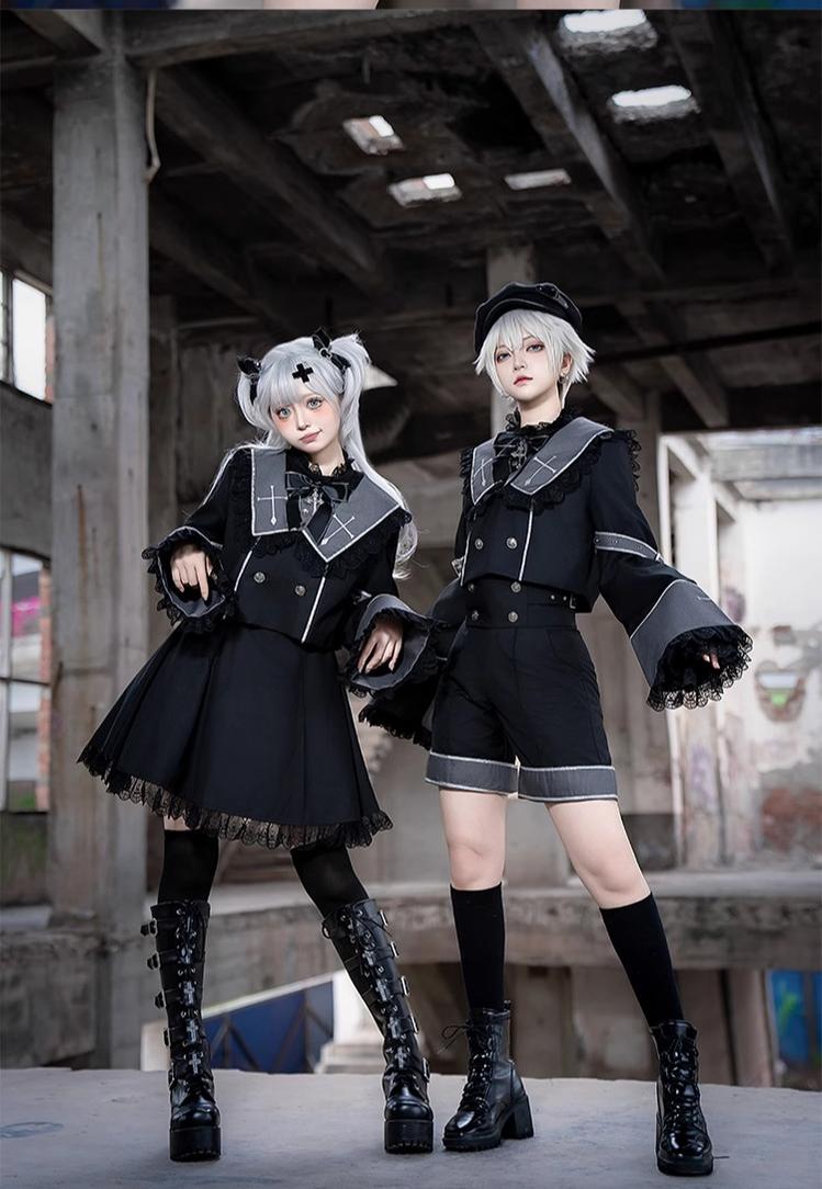 CastleToo~Rules of the Otherworld~Gothic Ouji Lolita Shorts Set with Embroidery Jacket