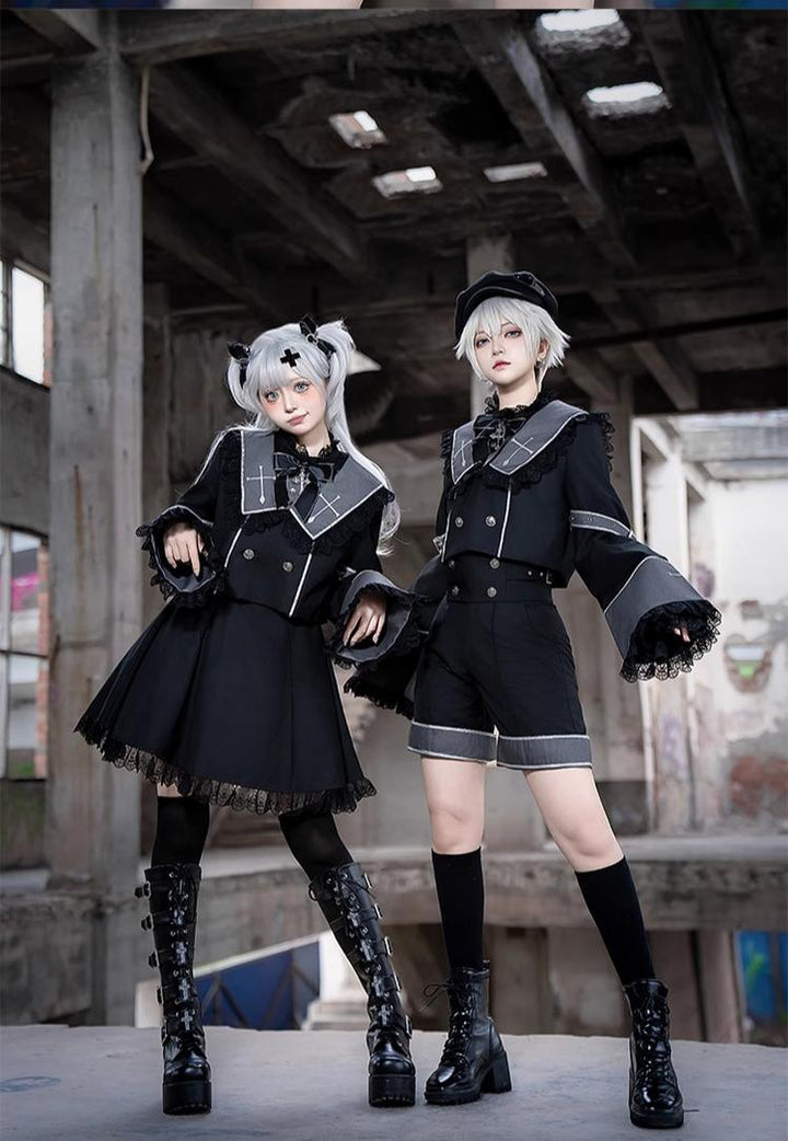 CastleToo~Rules of the Otherworld~Gothic Ouji Lolita Shorts Set with Embroidery Jacket